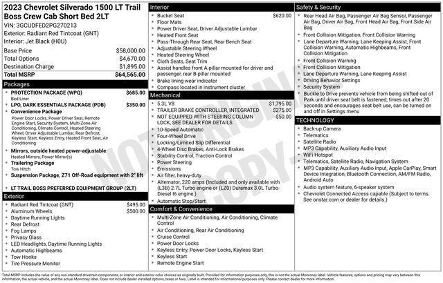 Chevrolet Silverado 1500 Trail Boss LT Crew Cab 4WD 2023