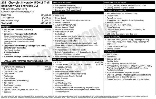 Chevrolet Silverado 1500 LT Trail Boss Crew Cab 4WD 2021