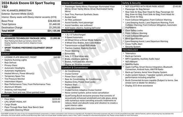 Buick Encore GX Sport Touring AWD 2024