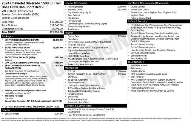 Chevrolet Silverado 1500 Trail Boss LT Crew Cab 4WD 2024