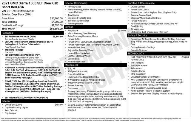 GMC Sierra 1500 SLT Crew Cab Long Box 4WD 2021