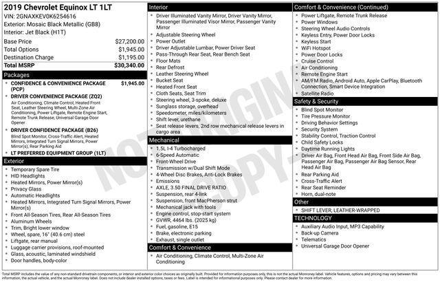 Chevrolet Equinox LT 1.5 2WD 2019