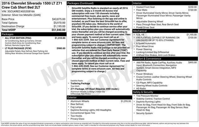 Chevrolet Silverado 1500 LT Crew Cab 4WD 2016