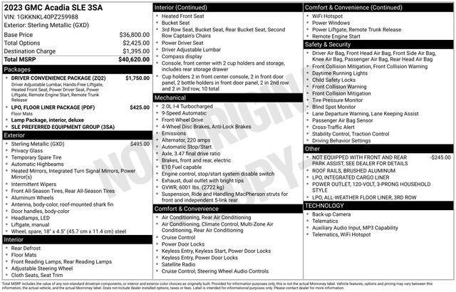 GMC Acadia SLE 2023