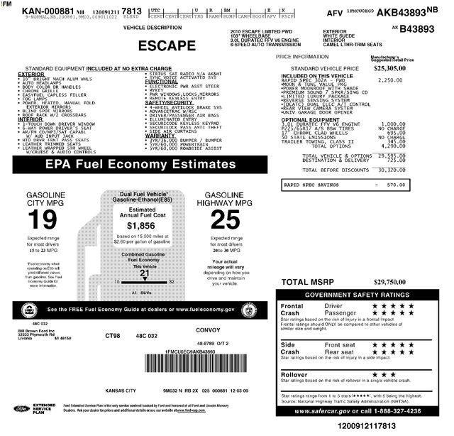 Ford Escape Limited FWD 2010