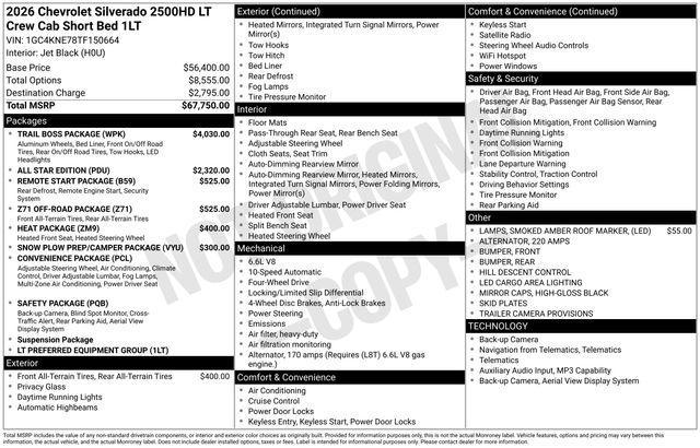Chevrolet Silverado 2500HD LT Crew Cab Long Box 4WD 2026