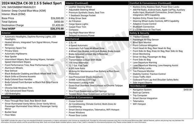 Mazda CX-30 Select 2024