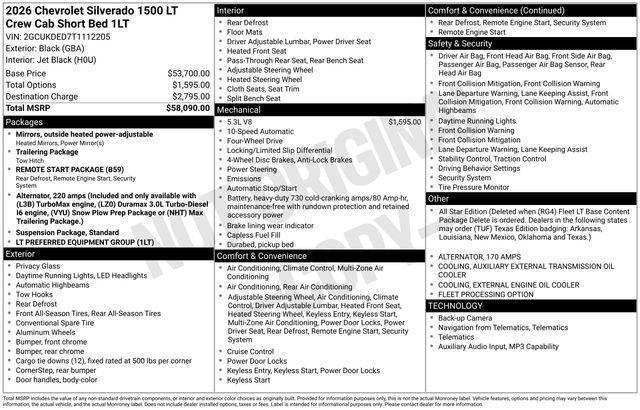 Chevrolet Silverado 1500 LT Crew Cab 4WD 2026