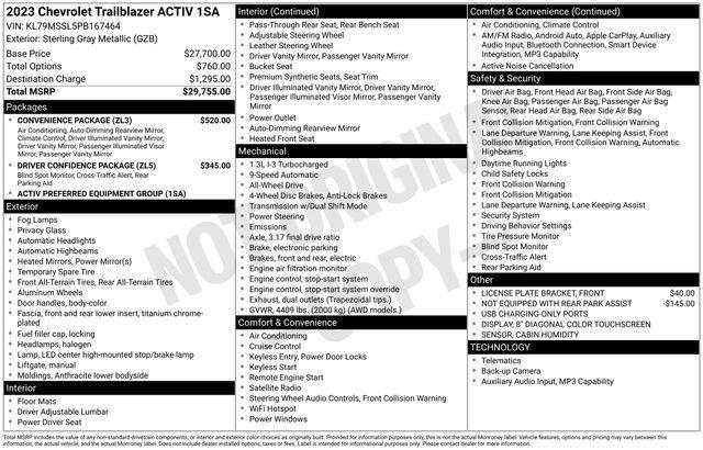 Chevrolet TrailBlazer ACTIV AWS 2023