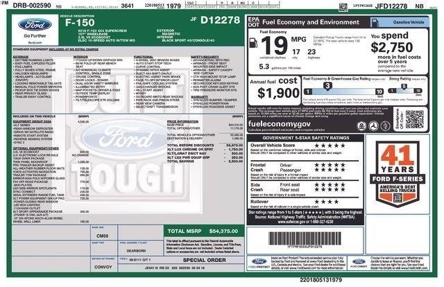 Ford F-150 XLT SuperCrew 5.5-ft. Bed 4WD 2018