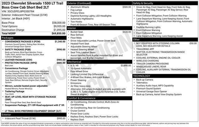 Chevrolet Silverado 1500 Trail Boss LT Crew Cab 4WD 2023