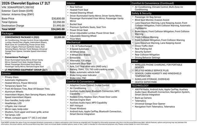 Chevrolet Equinox LT AWD 2026