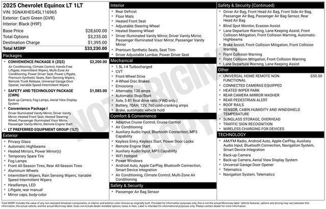 Chevrolet Equinox LT 2WD 2025