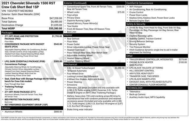 Chevrolet Silverado 1500 RST Crew Cab 4WD 2021
