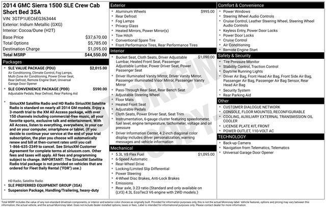GMC Sierra 1500 SLE Crew Cab 2WD 2014
