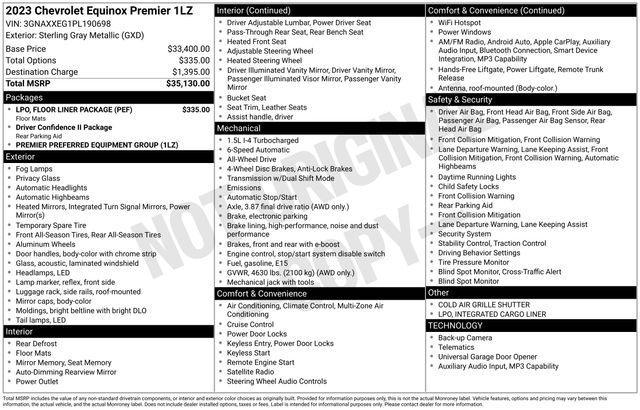 Chevrolet Equinox Premier AWD 2023