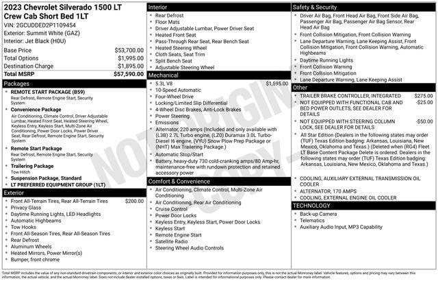 Chevrolet Silverado 1500 LT Crew Cab 4WD 2023