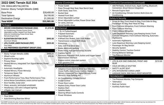 GMC Terrain SLE 2022