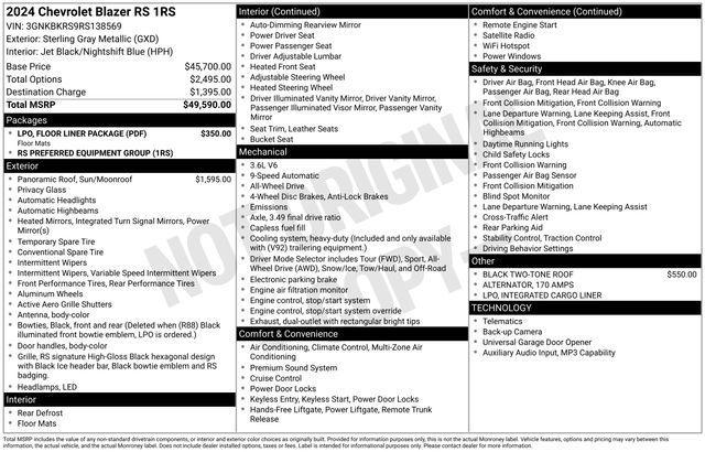 Chevrolet Blazer RS AWD 2024