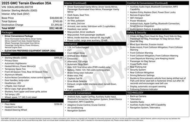 GMC Terrain Elevation 2025