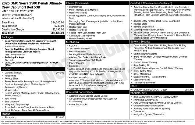 GMC Sierra 1500 Denali Ultimate Crew Cab 4WD 2025