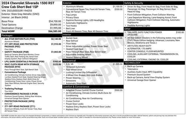 Chevrolet Silverado 1500 RST Crew Cab 4WD 2024