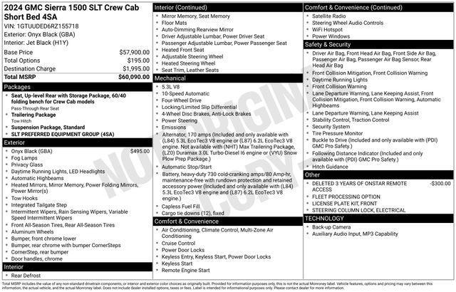 GMC Sierra 1500 SLT Crew Cab 4WD 2024