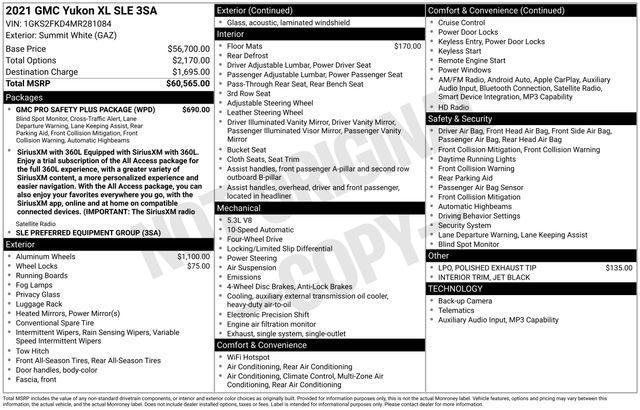 GMC Yukon XL SLE 4WD 2021