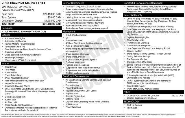 Chevrolet Malibu 1LT 2023