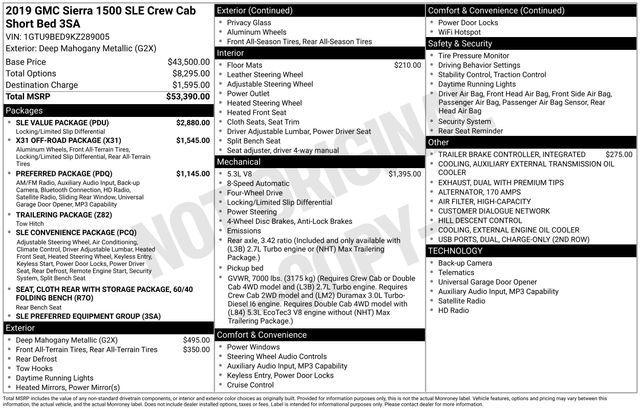 GMC Sierra 1500 SLE Crew Cab Long Box 4WD 2019