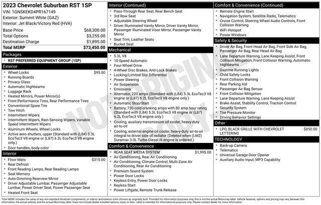 Chevrolet Suburban RST 4WD 2023