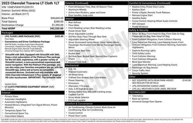 Chevrolet Traverse LT Cloth AWD 2023