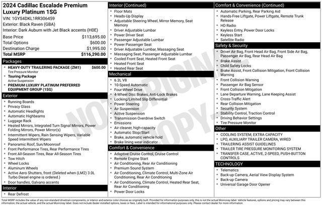 Cadillac Escalade Premium Luxury Platinum AWD 2024