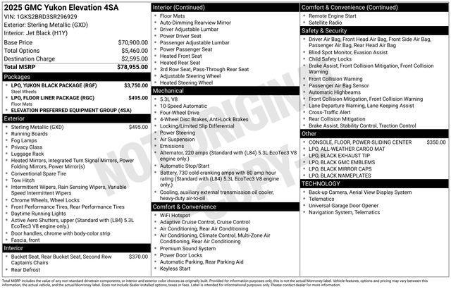 GMC Yukon Elevation 4WD 2025