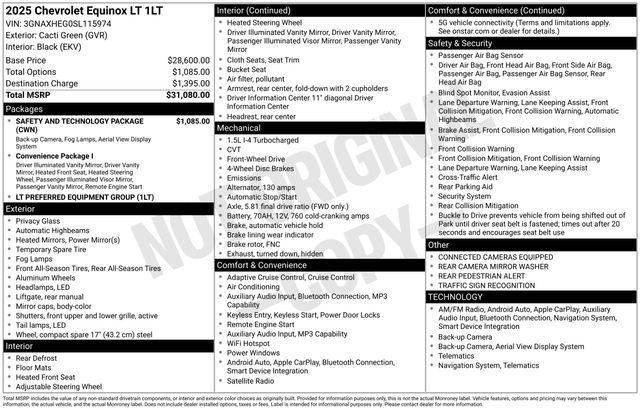 Chevrolet Equinox LT 2WD 2025