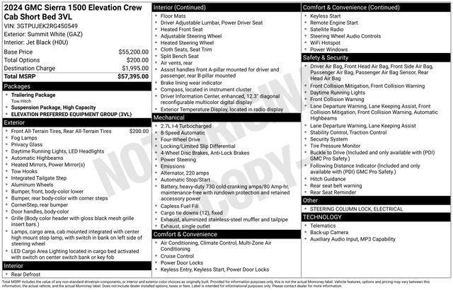 GMC Sierra 1500 Elevation L Crew Cab 4WD 2024