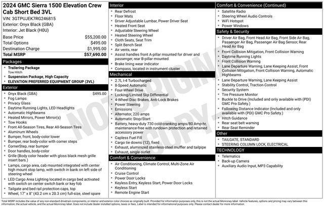 GMC Sierra 1500 Elevation L Crew Cab 4WD 2024