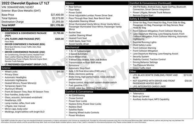 Chevrolet Equinox LT 2WD 2022