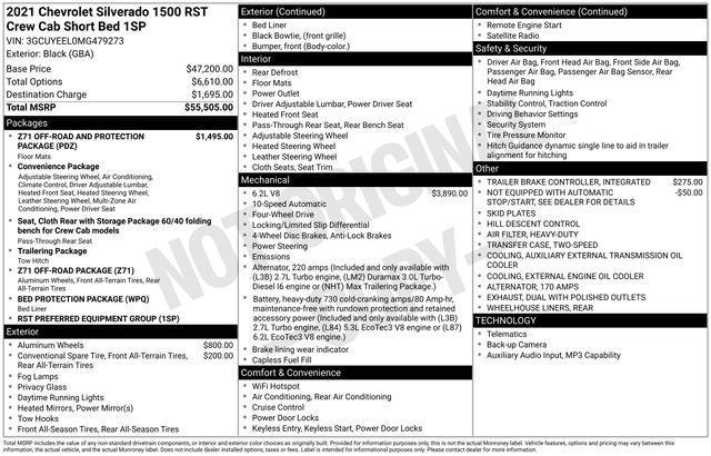 Chevrolet Silverado 1500 RST Crew Cab 4WD 2021