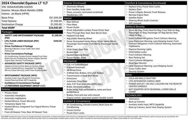Chevrolet Equinox LT AWD 2024
