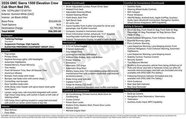 GMC Sierra 1500 Elevation L Crew Cab 4WD 2026