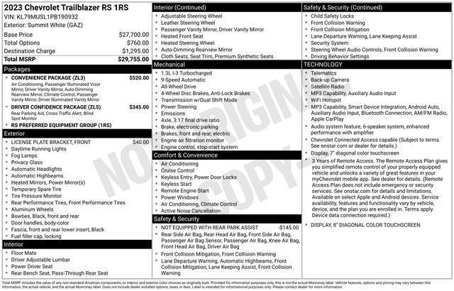 Chevrolet TrailBlazer RS AWD 2023