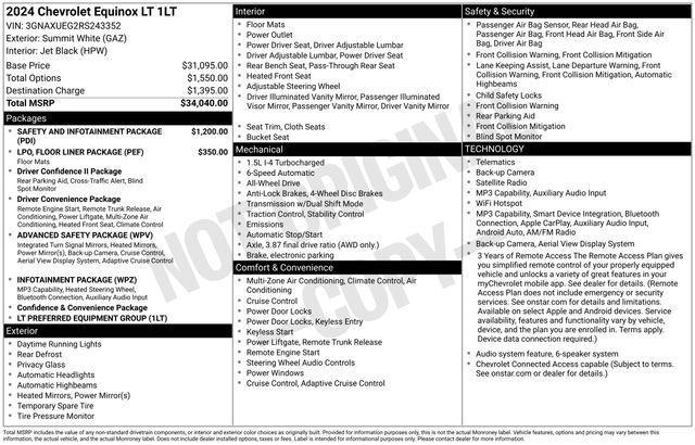 Chevrolet Equinox LT AWD 2024