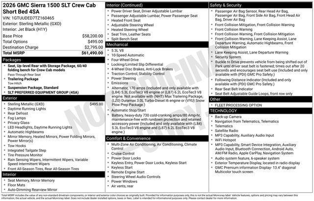 GMC Sierra 1500 SLT Crew Cab 4WD 2026