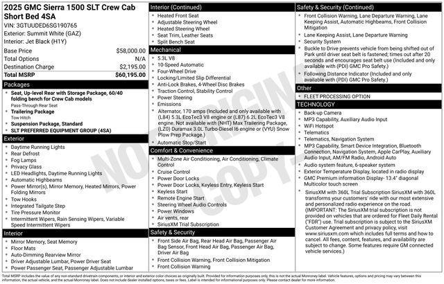 GMC Sierra 1500 SLT Crew Cab 4WD 2025