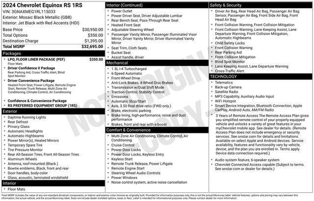 Chevrolet Equinox RS 2024