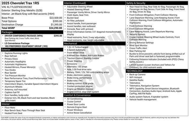 Chevrolet Trax 1RS 2025