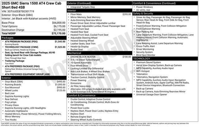 GMC Sierra 1500 AT4 Crew Cab 4WD 2025
