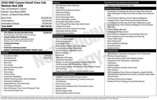 GMC Canyon Denali Crew Cab 4WD 2026