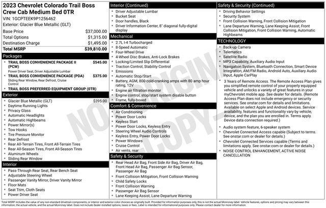 Chevrolet Colorado Trail Boss Crew Cab 4WD 2023